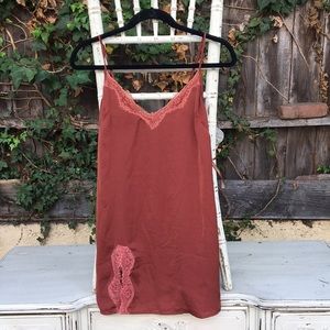 Burnt amber slip dress